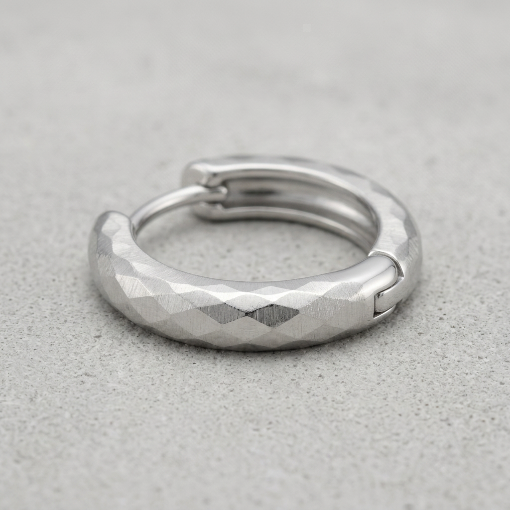 Faceted Silver-Tone Hoop Earrings | Petite 15mm Pair
