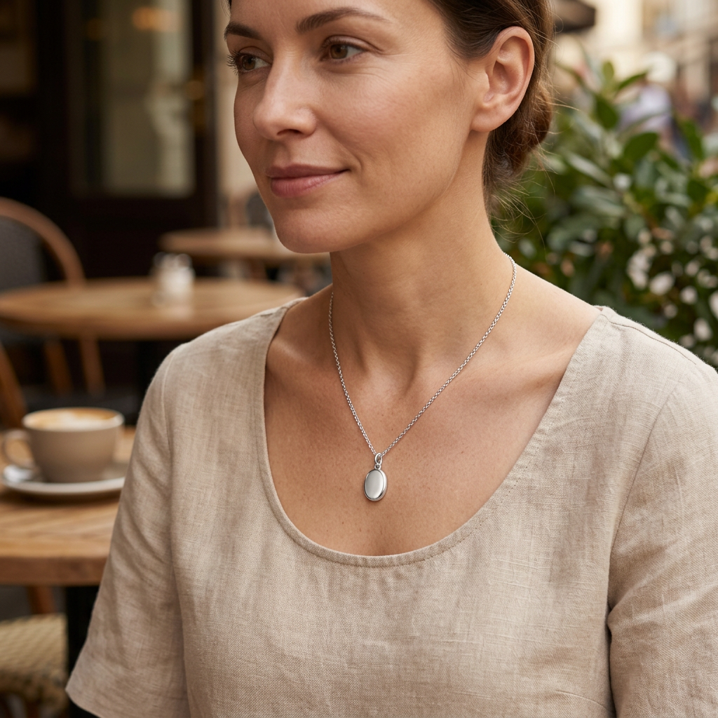 Everyday Stillness Oval Pendant Necklace for Effortless Elegance