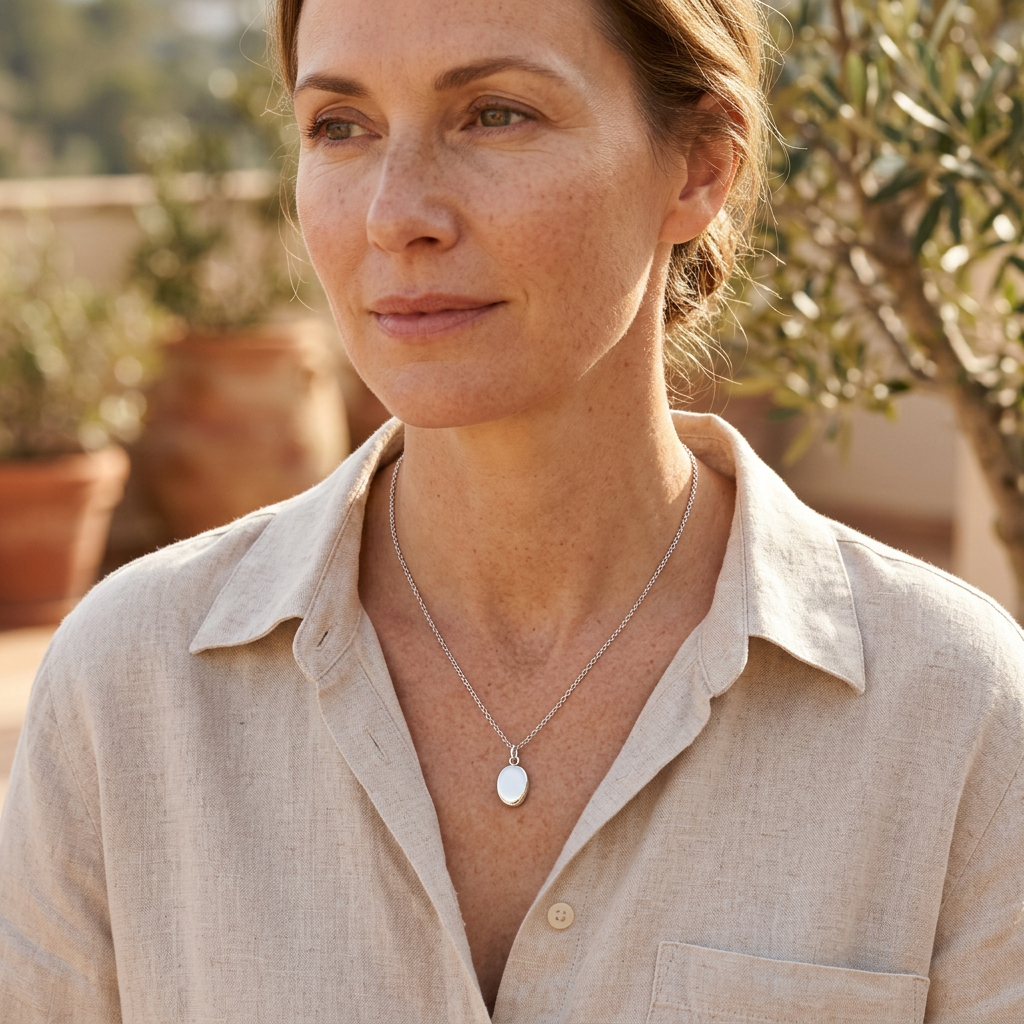 Everyday Stillness Oval Pendant Necklace for Effortless Elegance