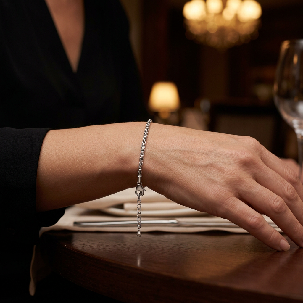 Slender Silver-Tone Bracelet | 3mm Rectangular-Link Chain