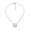 Born to Rise Silver-Tone Wings Disc Necklace