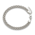 Woven Silver-Tone Bracelet | 5mm Braided-Link Design